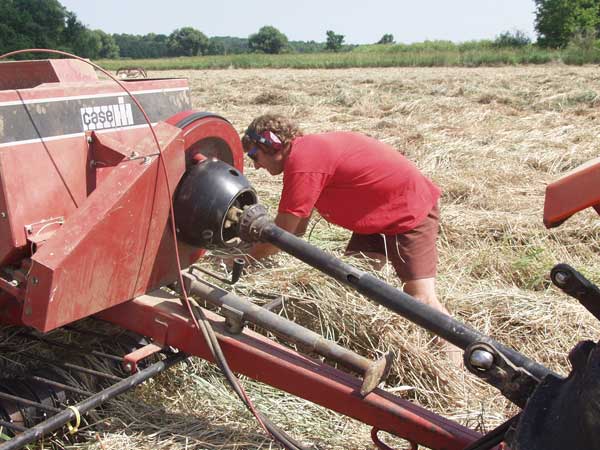 Unplugging the baler